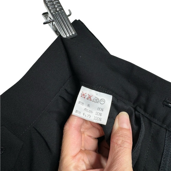 Issey Miyaki | Vintage High Waist Pleated Trousers Wool/Cupro Black Medium - Picture 7 of 10